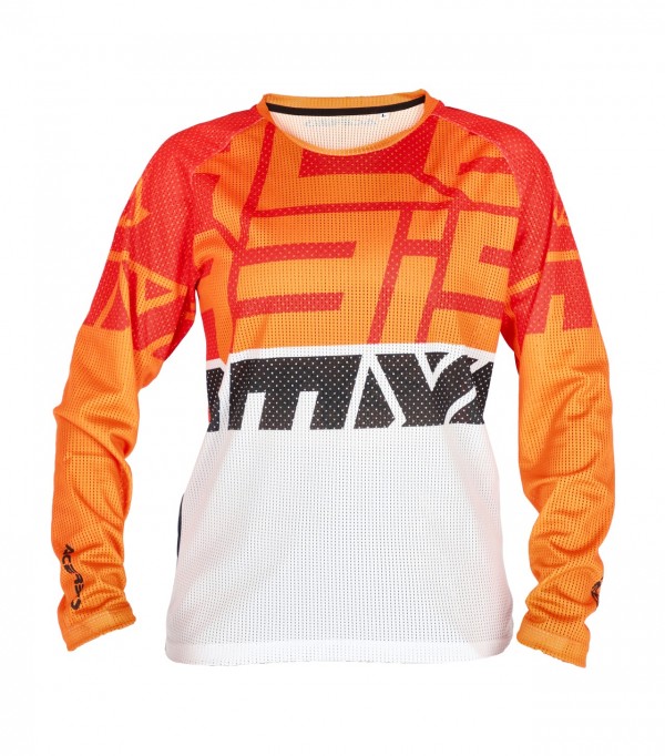 Dres Acerbis detský J-WINDY FOUR KID VENTED - ORANŽOVÝ/BIELY