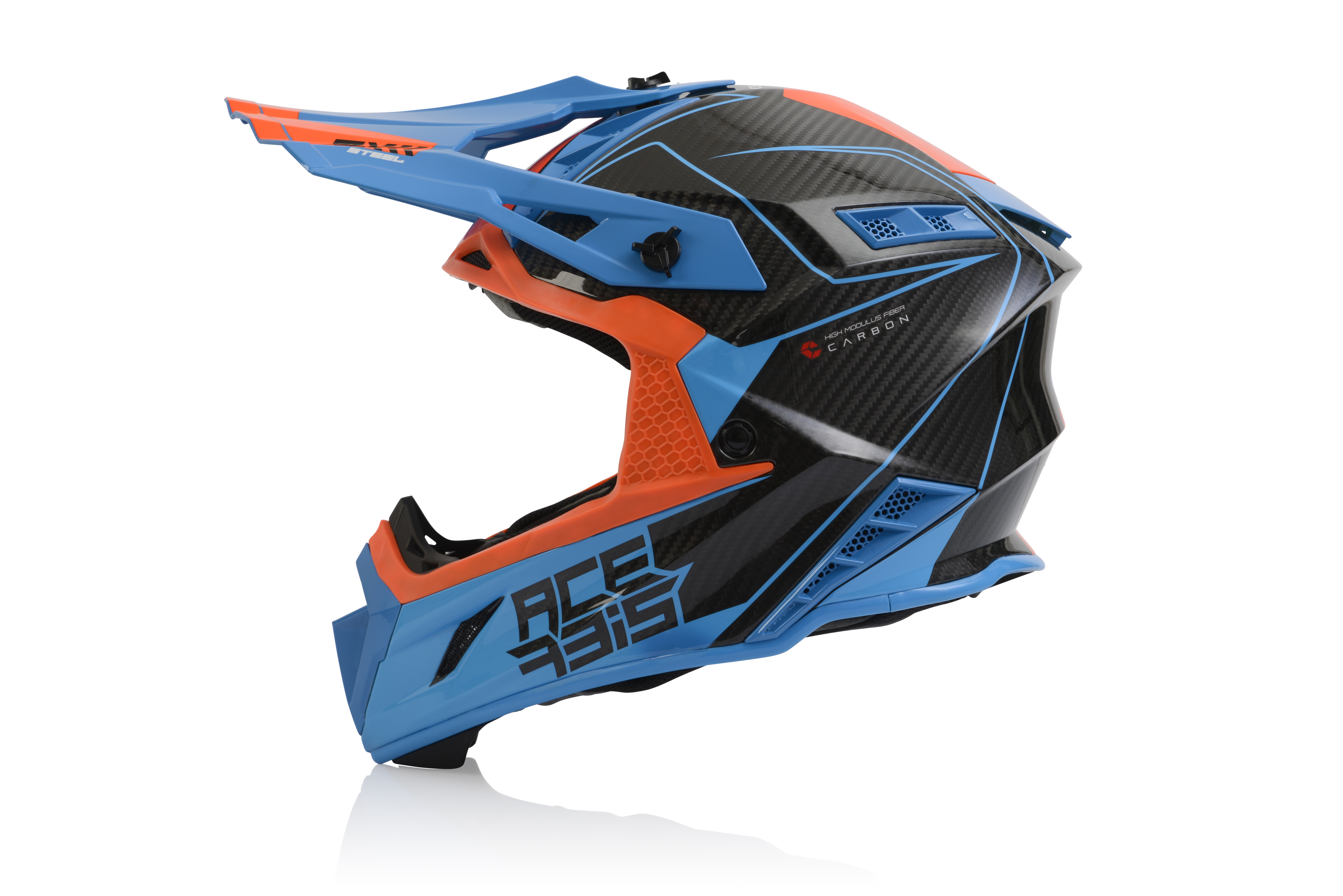 Motokrosová Prilba Acerbis STEEL CARBON - ORANGE/BLUE