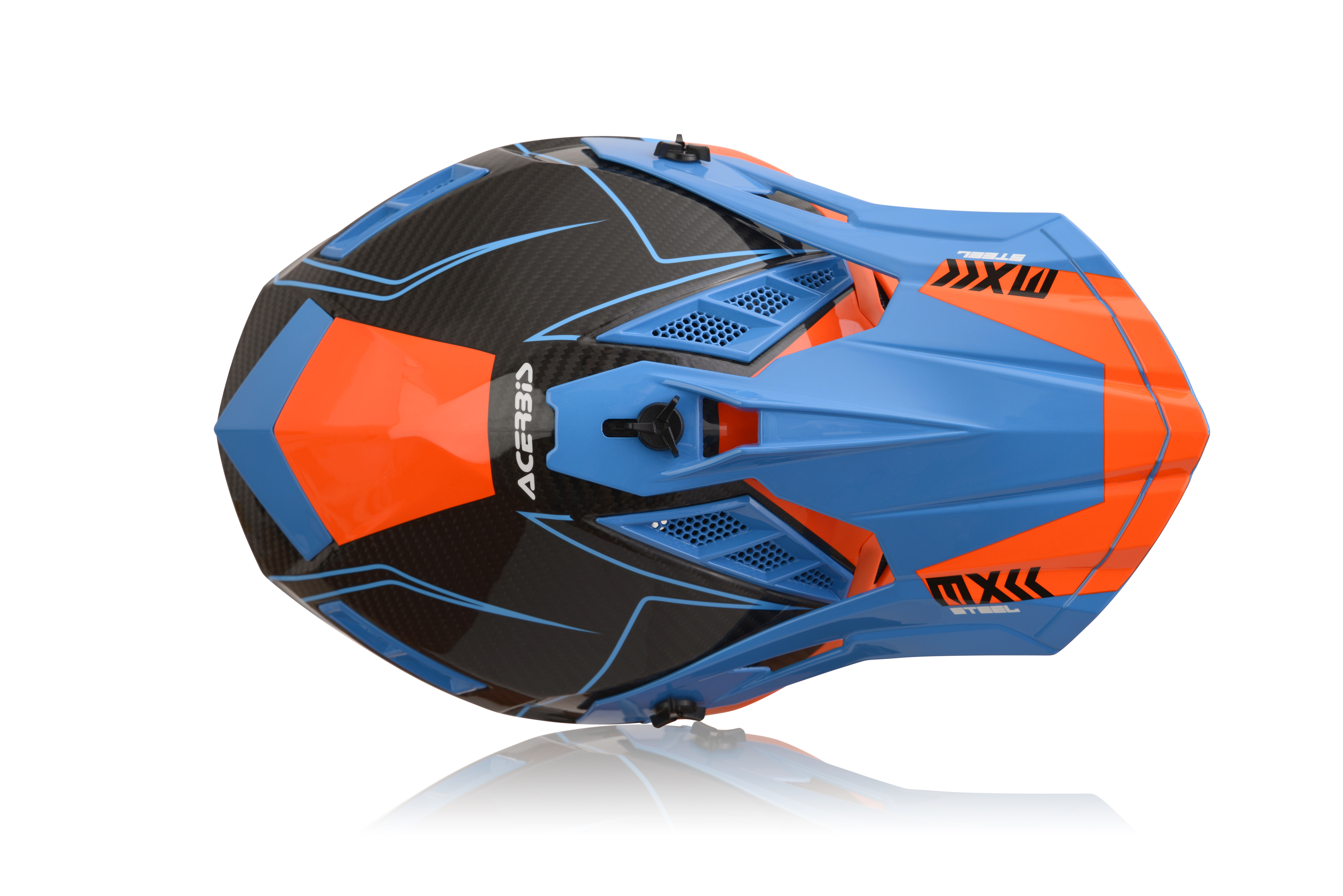 Motokrosová Prilba Acerbis STEEL CARBON - ORANGE/BLUE
